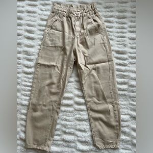 NWOT zara baggy fit sinch waist khaki pants